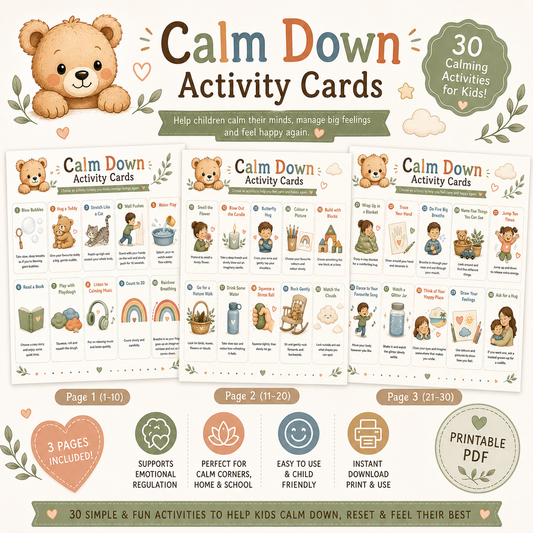 Calm Down Activity Cards