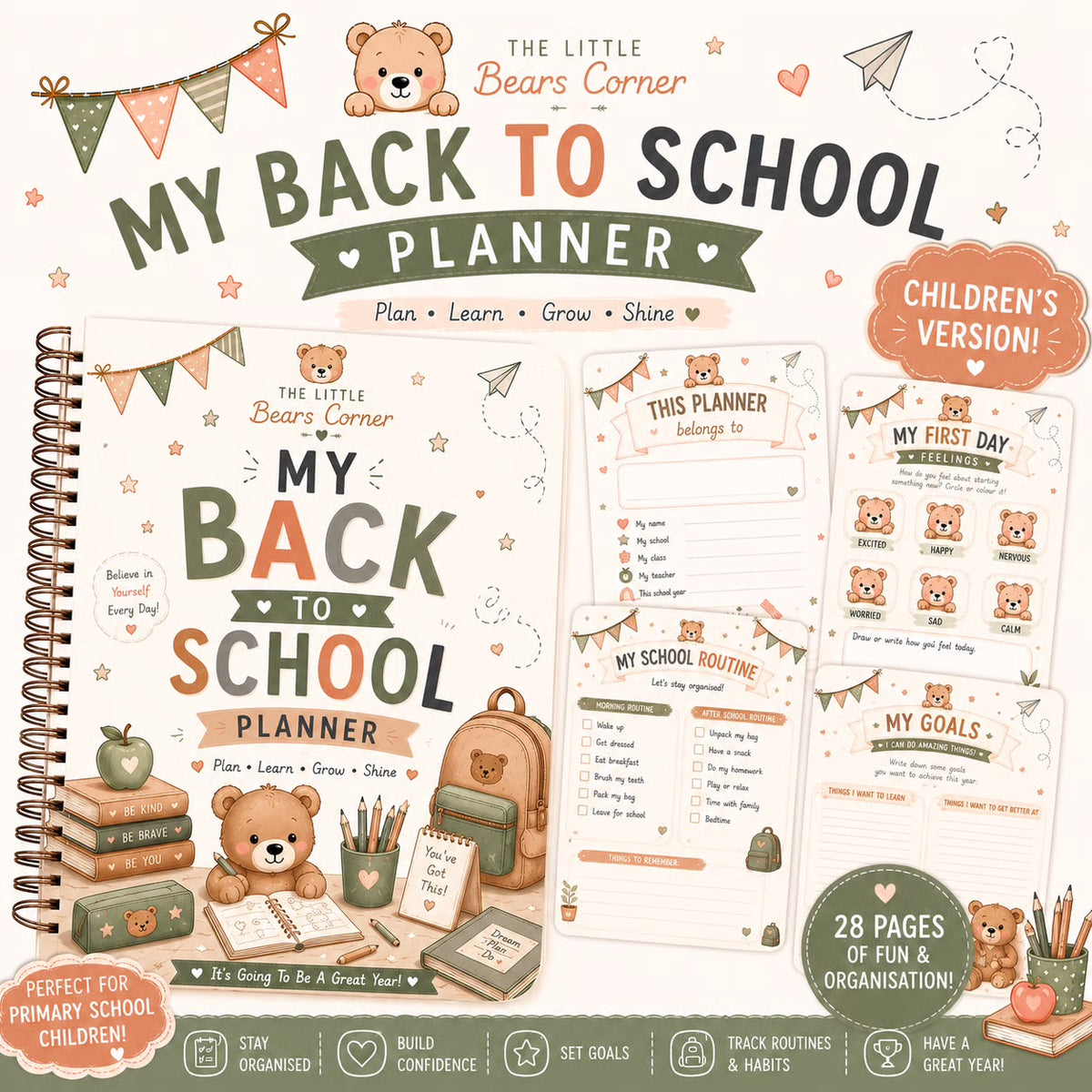 Children’s Back To School Planner