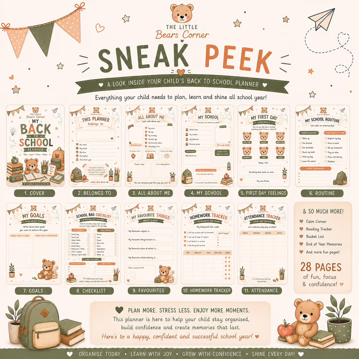 Children’s Back To School Planner
